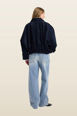 Corduroy blouson jacket | night — model back