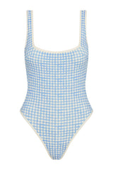 Corfu One Piece - Sky Gingham — packshot