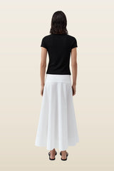 Cotton Circle Hem Skirt — model back