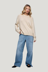 Cotton Crew Sweater | Heather Oat — carry 2