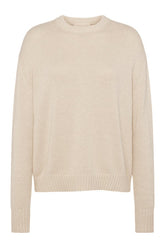 Cotton Crew Sweater | Heather Oat — packshot