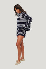 Cotton Crochet Sweater — model side