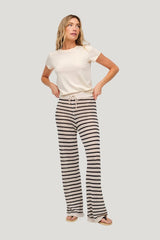 Cotton Crochet Sweater Pant — model front