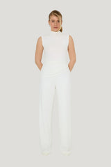 Cotton Mix Jersey Trousers — model front