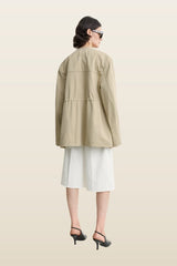 Cotton twill jacket cashew — model back