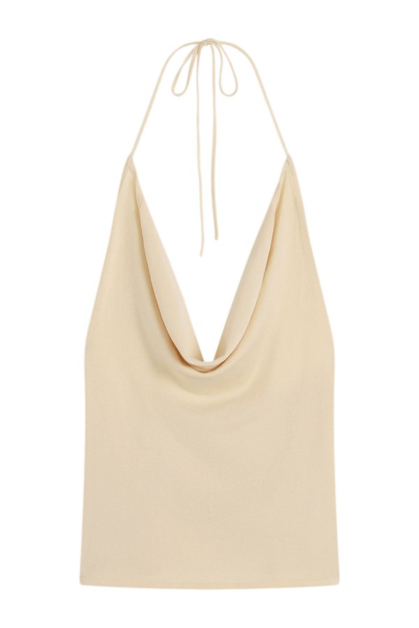 Cowl Halter Knit Top - Shell — packshot