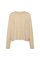 Cozy Knit Boxy Cardigan | Heather Oat — packshot