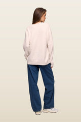 Cozy Knit Cable Crewneck Sweater — model back