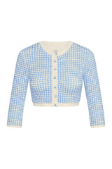 Crete Swim Cardi - Sky Gingham — packshot