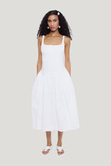 Cricket Dress In White Eyelet — model front
