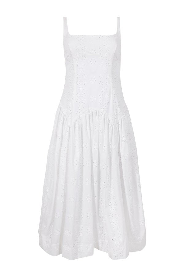 Cricket Dress In White Eyelet — packshot