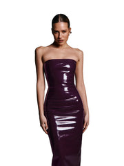 Killa Dress In Plum Patent