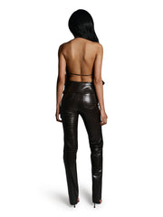 Bubble Top In Brown Croc