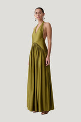 Cypress Halter Maxi Dress — model side