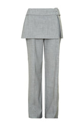 Daisy Wrap Skirt Straight Leg Pants - Charcoal Marle — packshot