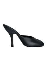 Date Mule in Black Creased Leather — packshot