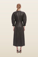 Dolman Leather Dress — model back