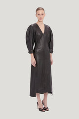 Dolman Leather Dress — model side