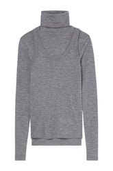 Double-layer wool top | mid grey melange — packshot
