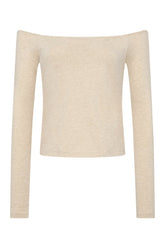 Ease Long Sleeve Top | Heather Oat — packshot