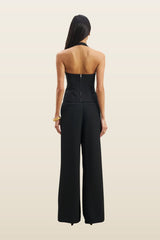 Effortless Pleated Wide Leg Trousers — model back