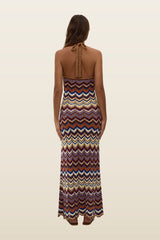 Elisa Maxi Dress Cadaquès Stripe — model back