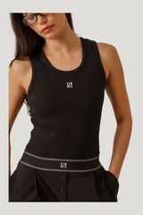 Ribbed Emblem Vest Top - Core — model side