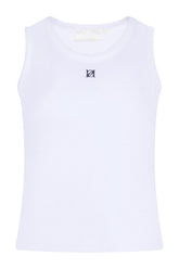 Ribbed Emblem Vest Top - Crème — packshot