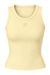 Ribbed Emblem Vest Top - Lemon Sorbet — packshot