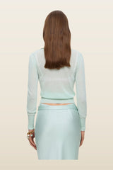 Ensley cardigan — model back
