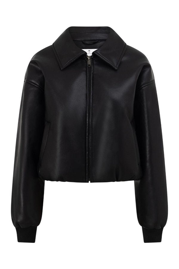 Faux Leather Bomber Jacket — packshot