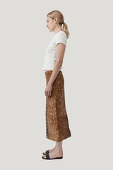 Fawn Pencil Skirt - Almond — model side