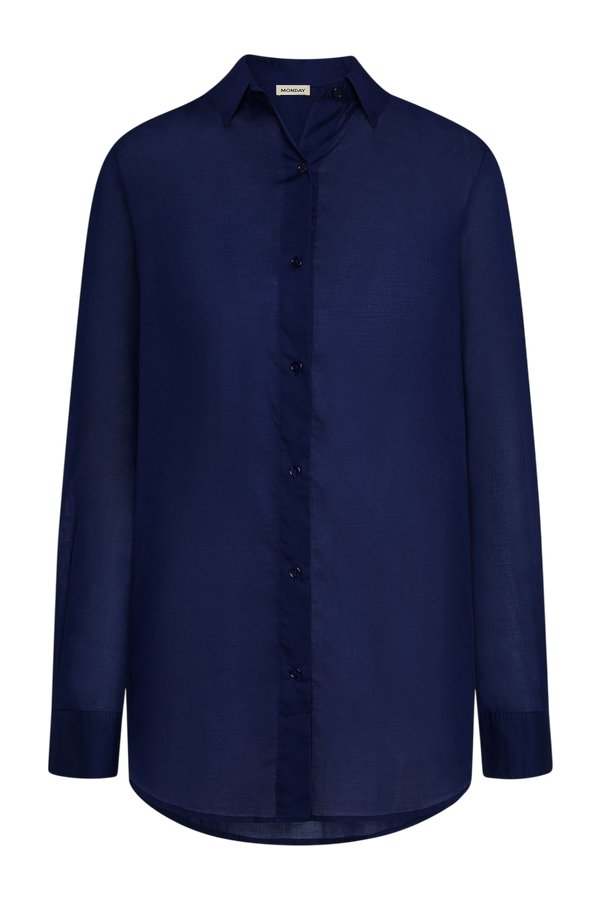 Fiji Tunic - Midnight Cotton Voile — packshot