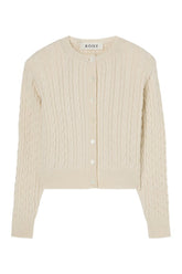 Fine merino cable cardigan — packshot