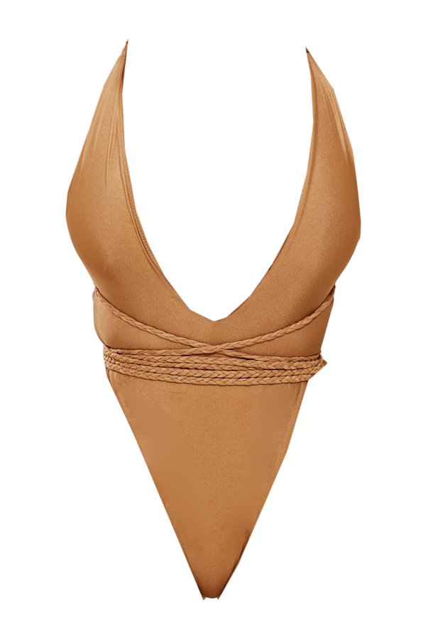 The Fishtail Swimsuit in Bronze — packshot