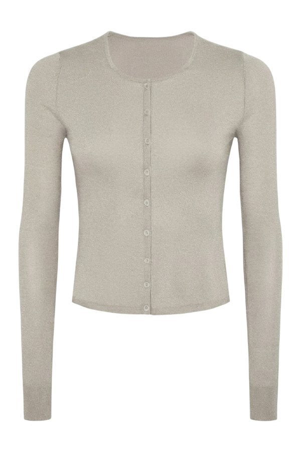 Fitted Heather Grey Cardigan — packshot