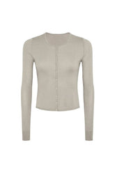 Fitted Heather Grey Cardigan — packshot