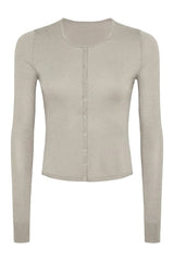 Fitted Heather Grey Cardigan — packshot