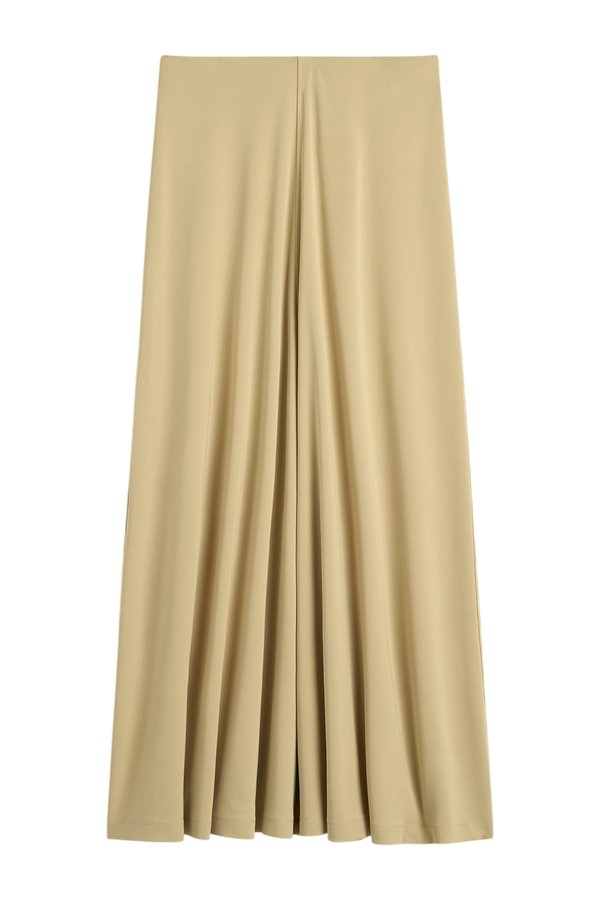 Flared jersey skirt chai — packshot