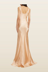 Florence Dress - Peach Silk — model back