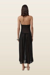 Fluid Jersey Halter Dress — model back