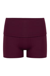 Foldover Yoga Shorts | Deep Berry — packshot