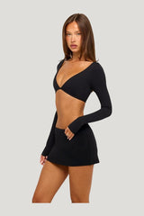 Form Contour Long Sleeve Crop — model side