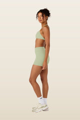 Form Invisible Scrunch Shorts | Soft Matcha — model back
