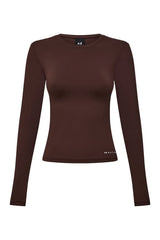 Foundation Long Sleeve Top In Mahogany — packshot