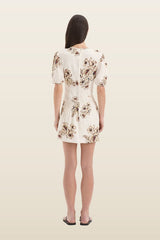 Freja Puff Sleeve Mini Dress — model back