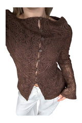 Front Button Crochet Top — packshot
