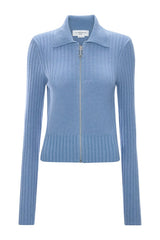 Zip Jumper In Blue Melange — packshot