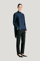 GALA Silk twill scarf top — model side