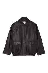 Grain leather aviator jacket — packshot
